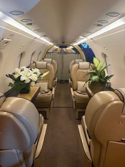 Cabin interior of a 2005 PILATUS PC-12/45.