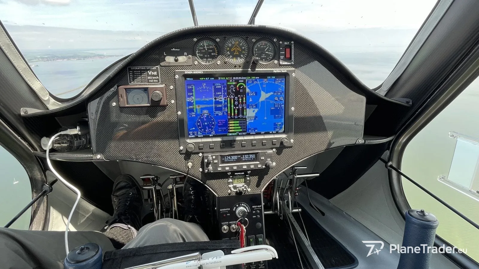 Cockpit and instrument panel of a 2014 PIPISTREL VIRUS.