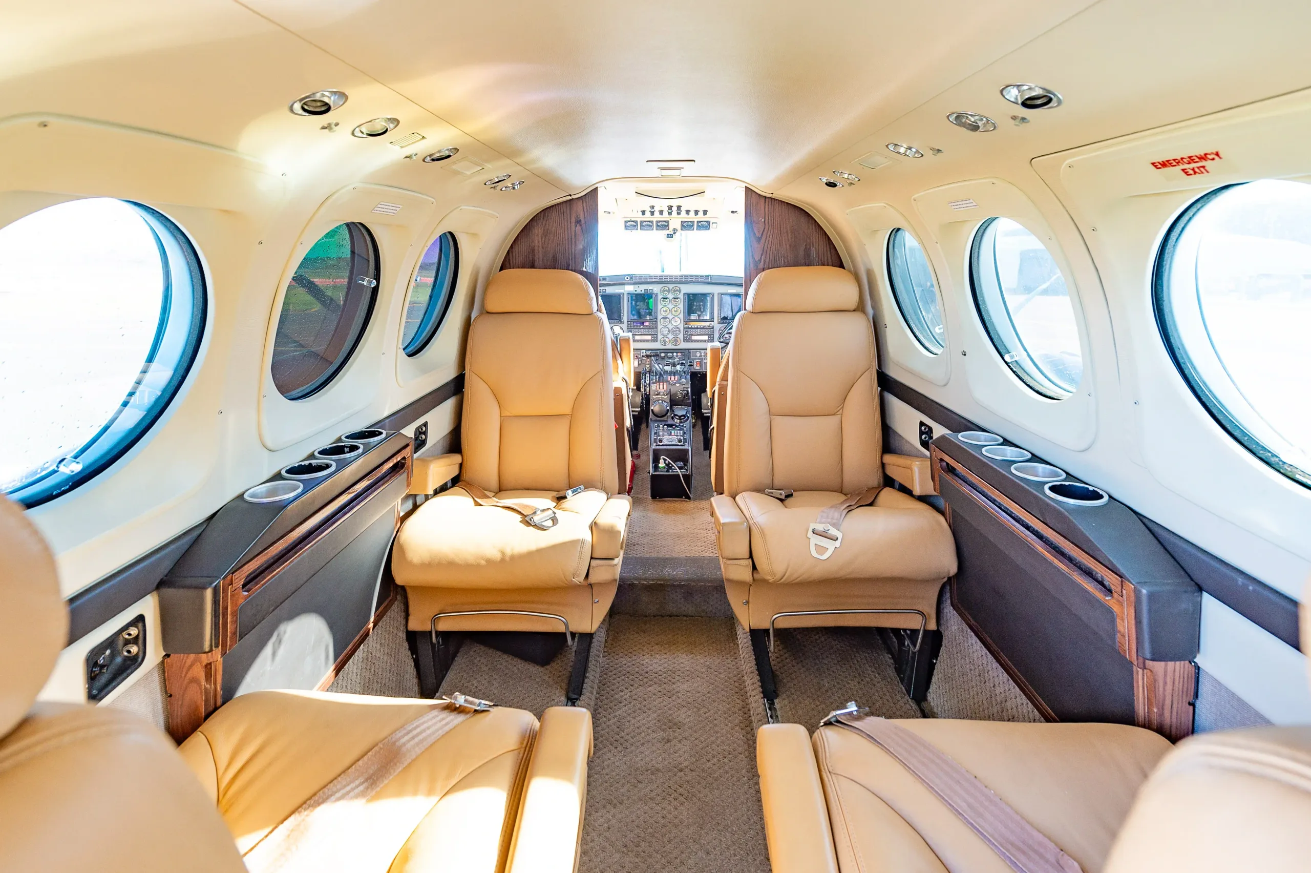 Cabin interior of a 1994 Beechcraft King Air.