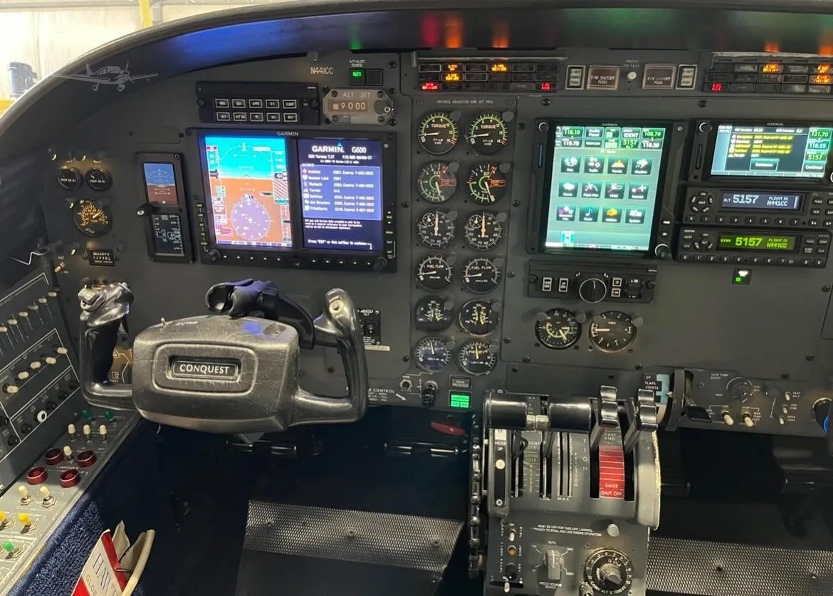 Cockpit and instrument panel of a 1978 CESSNA CONQUEST II.