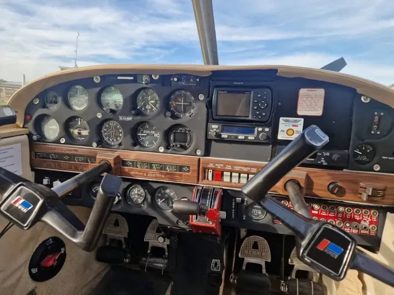 Cockpit and instrument panel of a 1968 Piper PA-28-180D Cherokee 1968.
