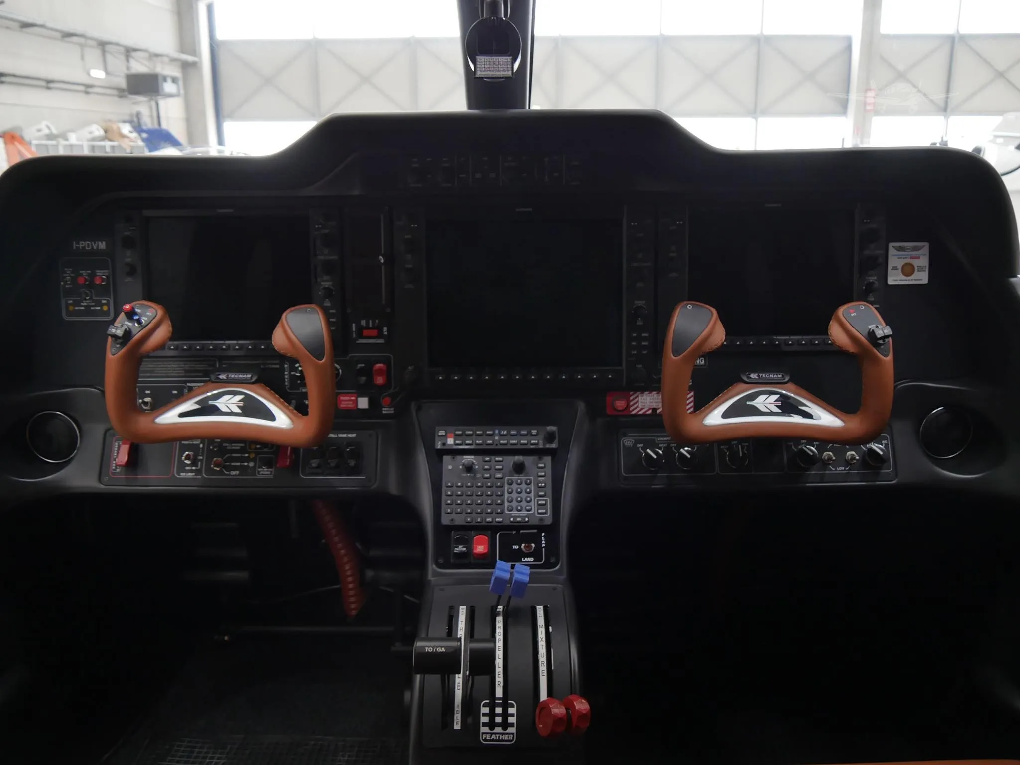 Cockpit and instrument panel of a 2026 TECNAM P2012 TRAVELLER.