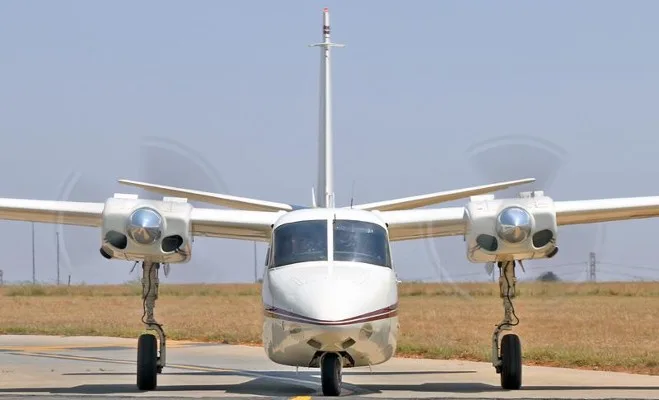 Exterior view of a 1969 Twin Commander 500S.