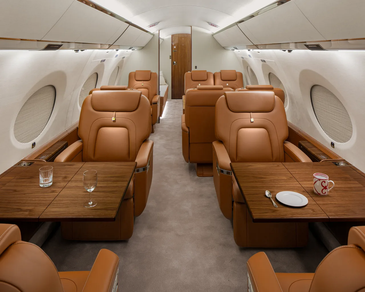 Cabin interior of a Gulfstream g650er.