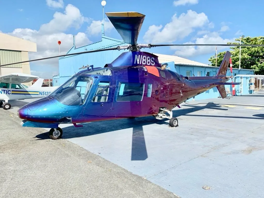 Exterior view of a AGUSTA A109A MK II.