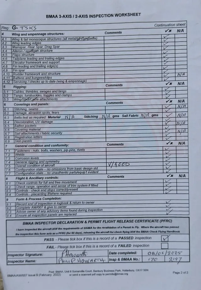 Specification or layout diagram for a 2009 Evektor EV-97 EuroStar.