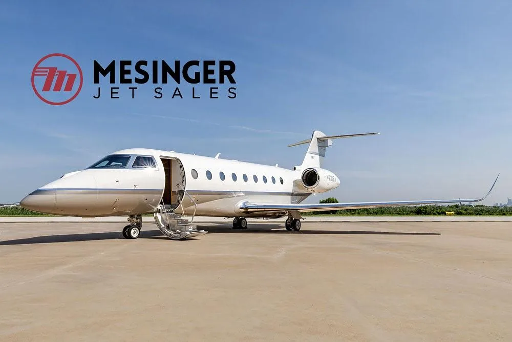 Exterior view of a 2014 Gulfstream, N710BA.