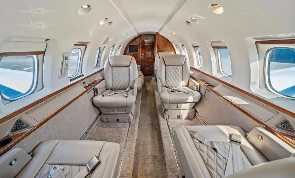 Cabin interior of a 1997 HAWKER 800XP.