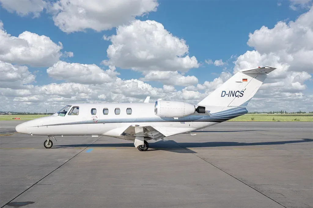 Exterior view of a 2001 Cessna Citation CJ1.