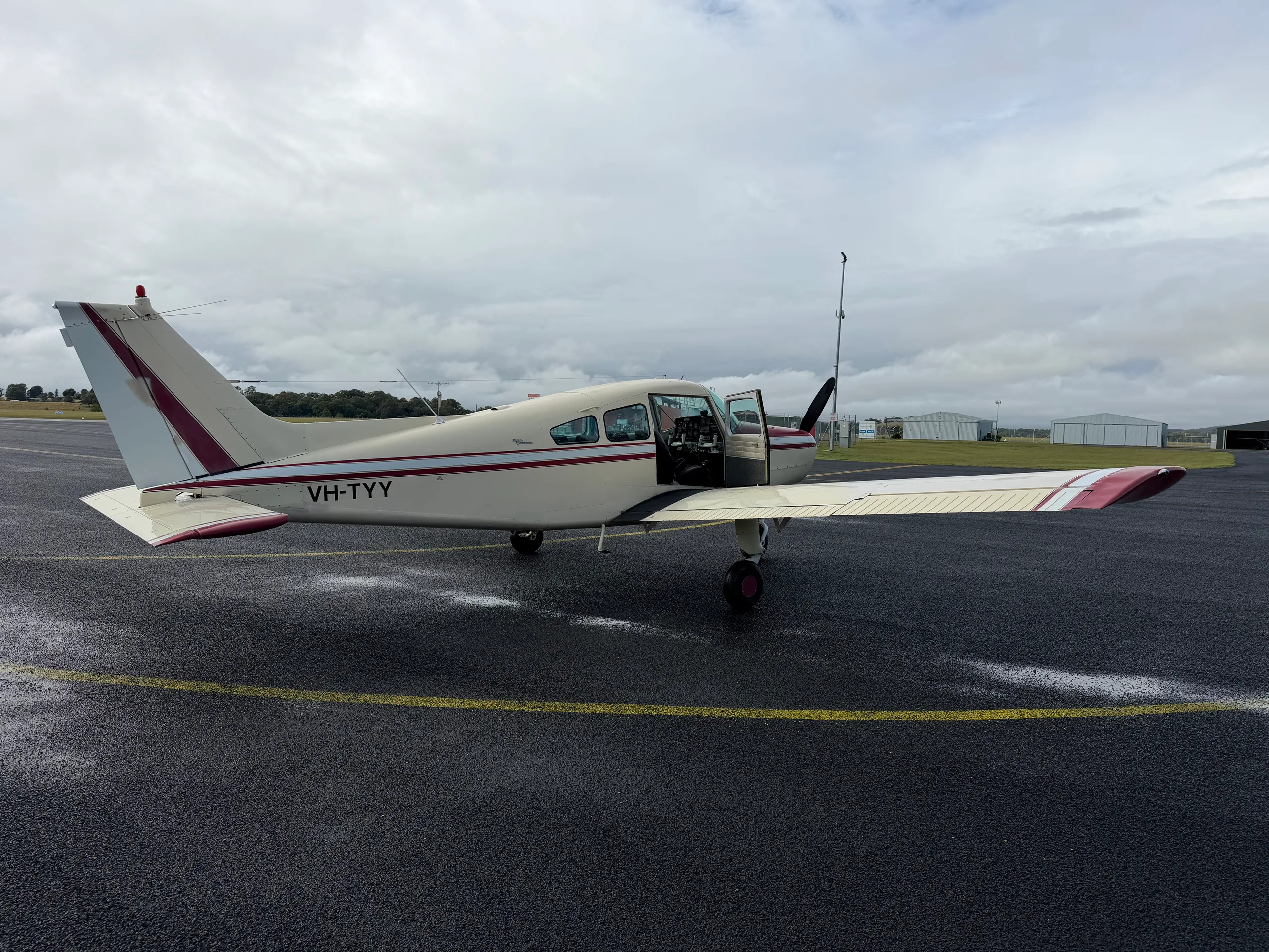 Exterior view of a 1965 Beechcraft Bonanza S35 V Tail.
