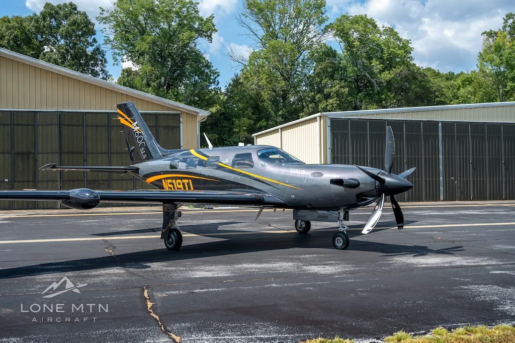 Exterior view of a 2022 Piper M600 SLS, N519TL.