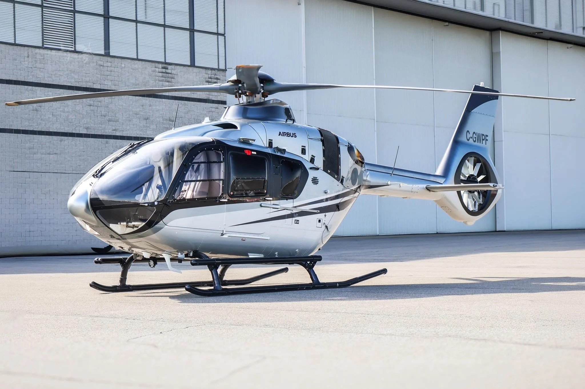 Exterior view of a 2023 AIRBUS H135T3, C-GWPF.