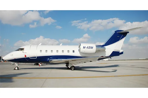 Marketing image of a 2005 Bombardier challenger 604.