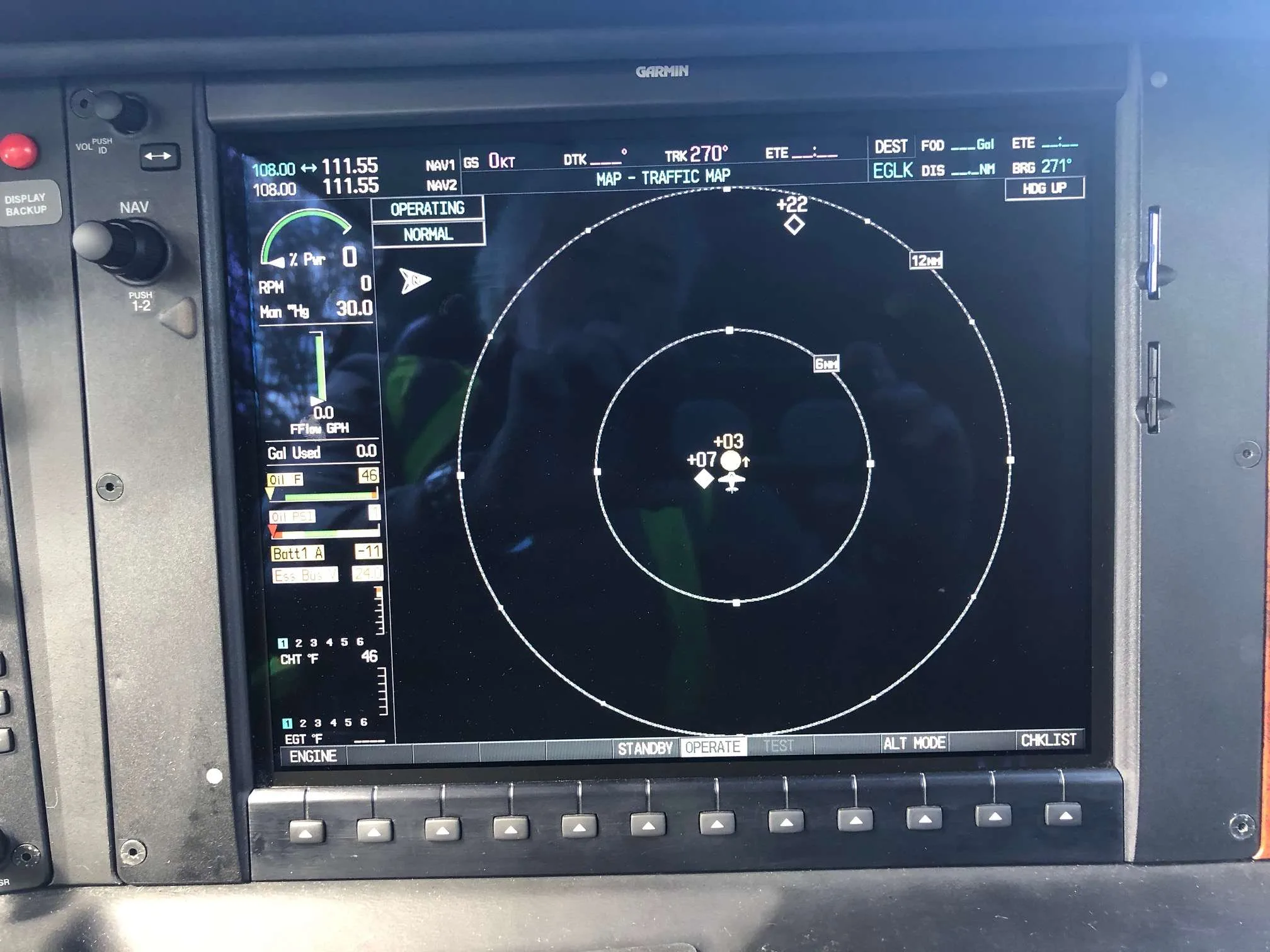 Avionics suite of a 2008 Cirrus SR22 G3 GTS Garmin Perspective.