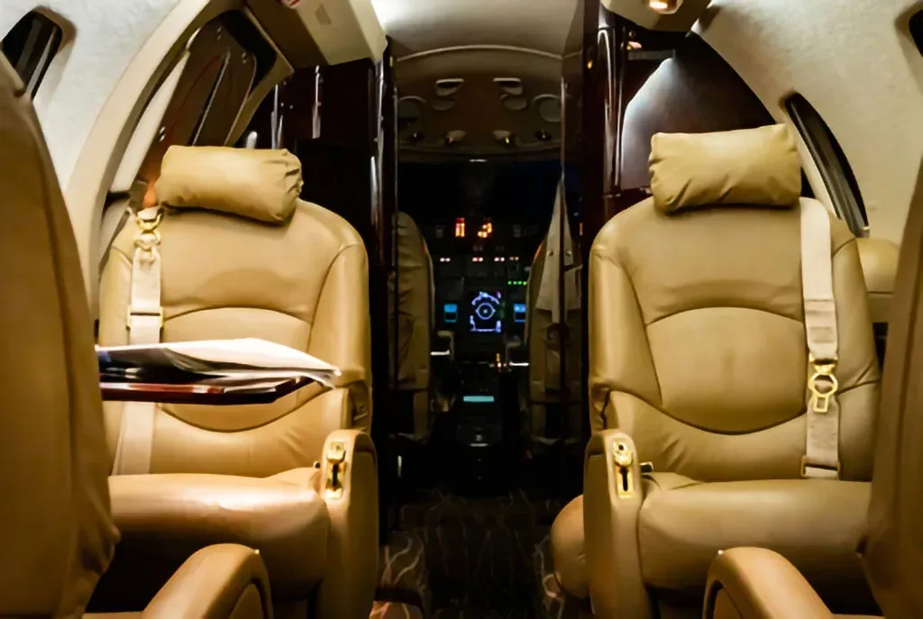 Cabin interior of a 2001 Cessna Citation.