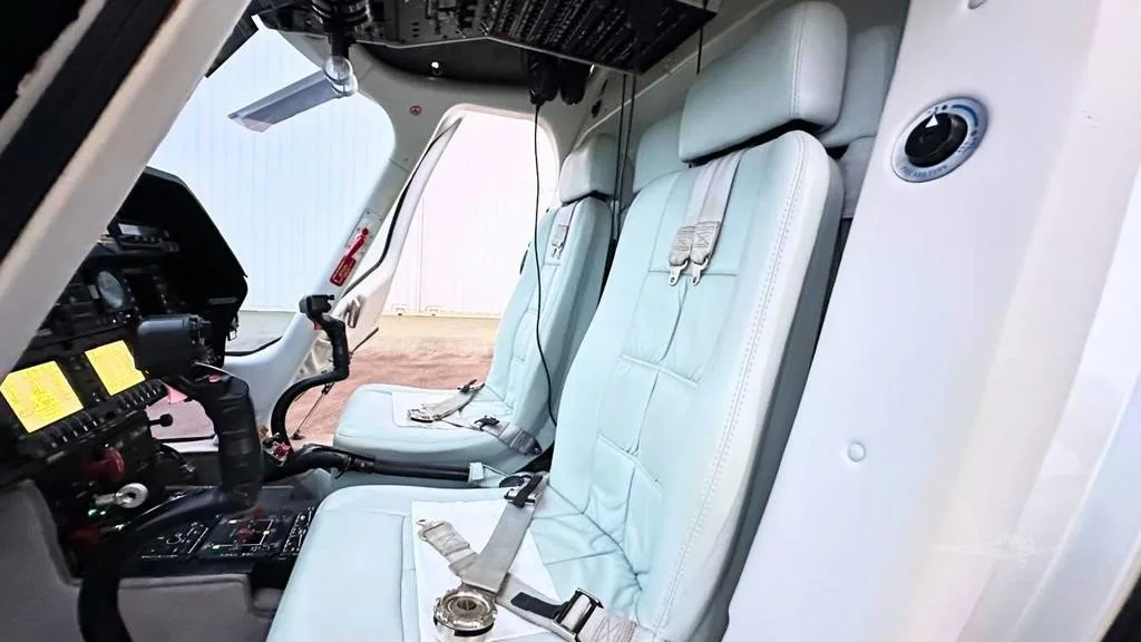 Cabin interior of a 2009 AGUSTA A109E POWER.