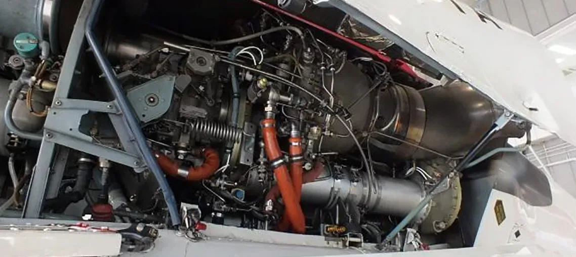 Engine detail of a 1998 Eurocopter.