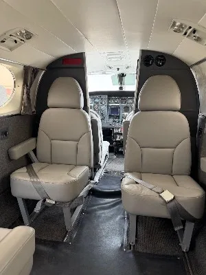 Cabin interior of a 1970 Cessna 414.