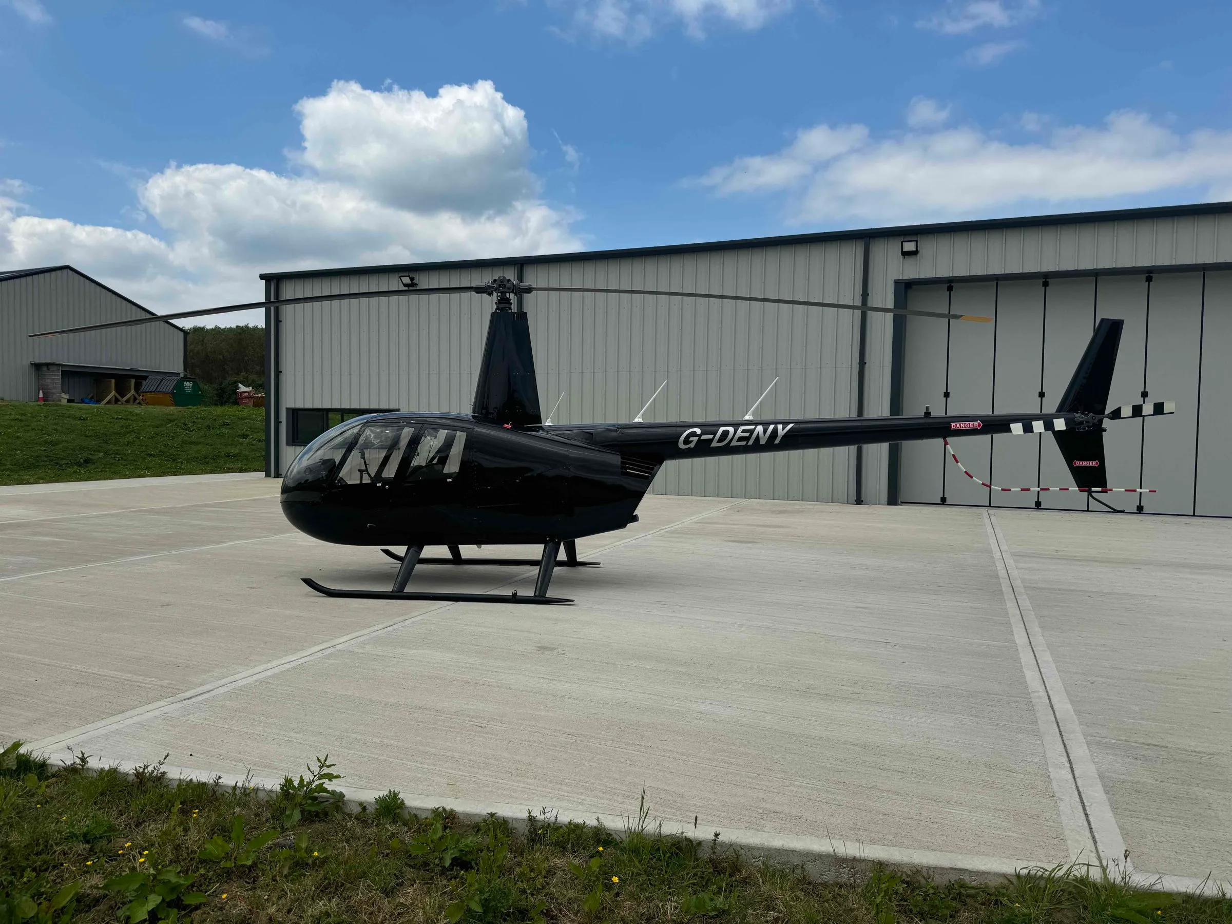Exterior view of a 2017 Robinson R44 Raven II.