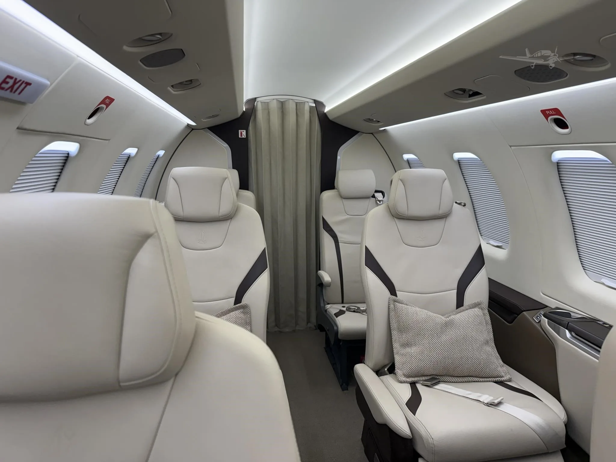 Cabin interior of a 2021 PILATUS PC-24.
