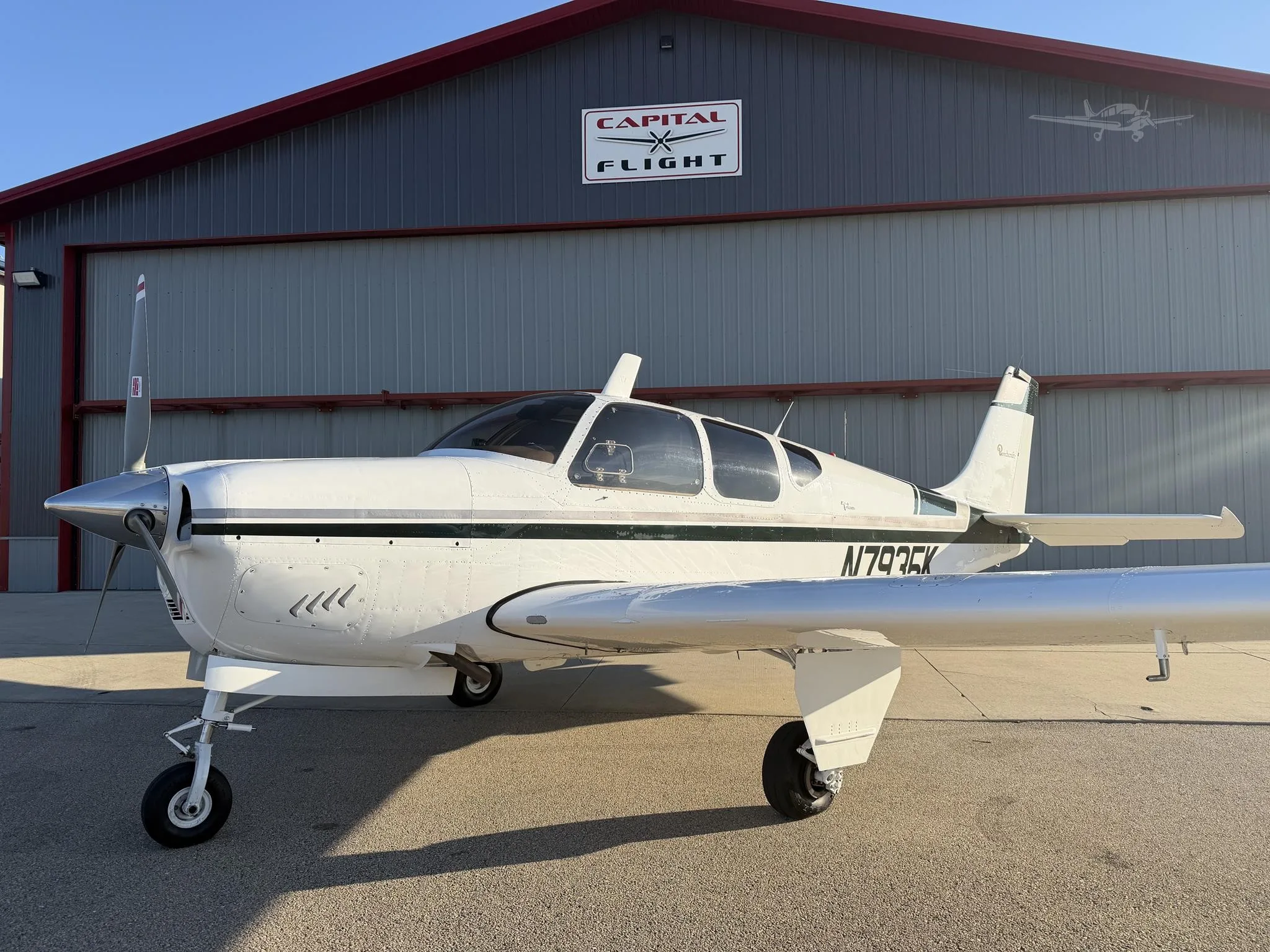 Exterior view of a 1964 BEECHCRAFT B33 DEBONAIR, N7935K.