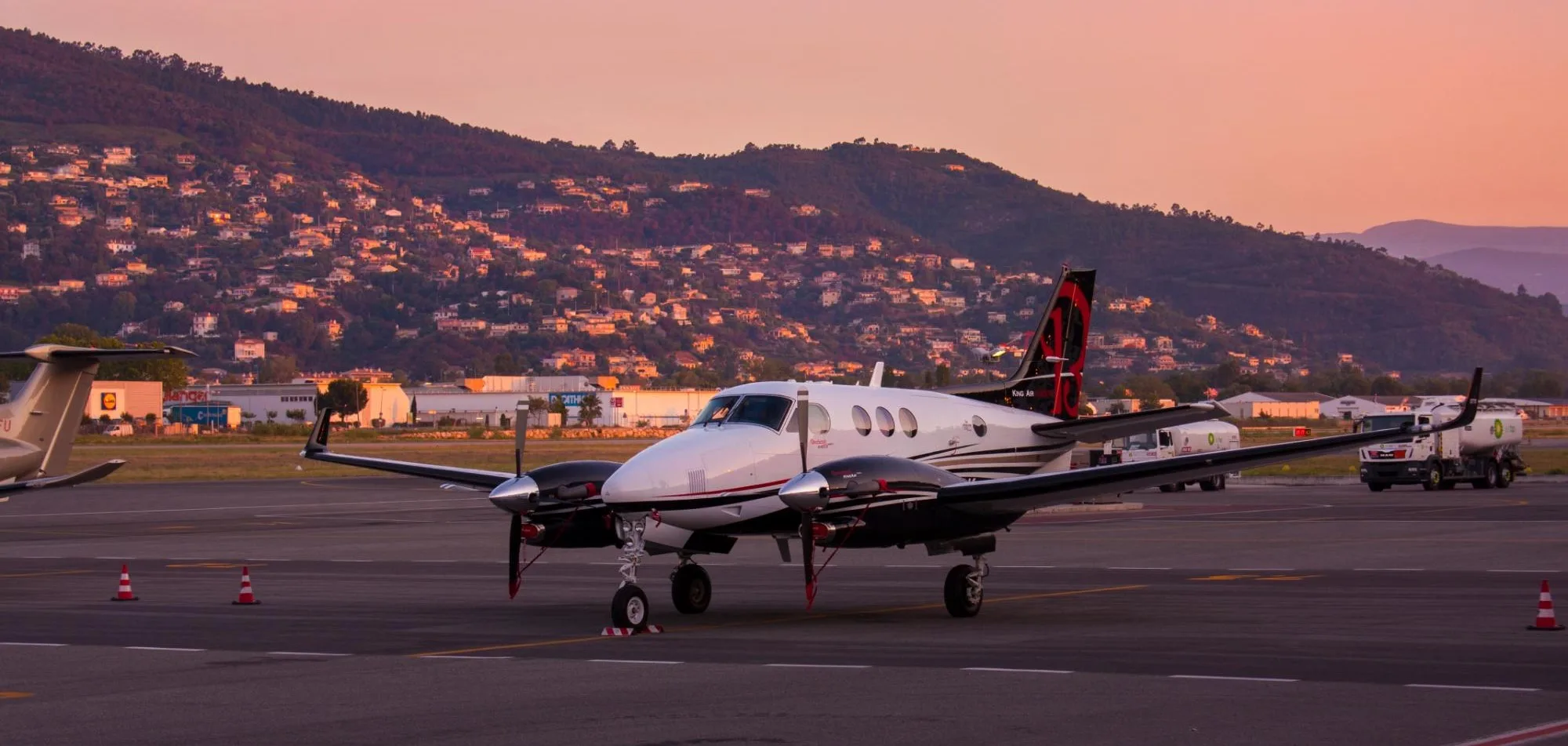 Exterior view of a 1964 Hawker King Air 90.
