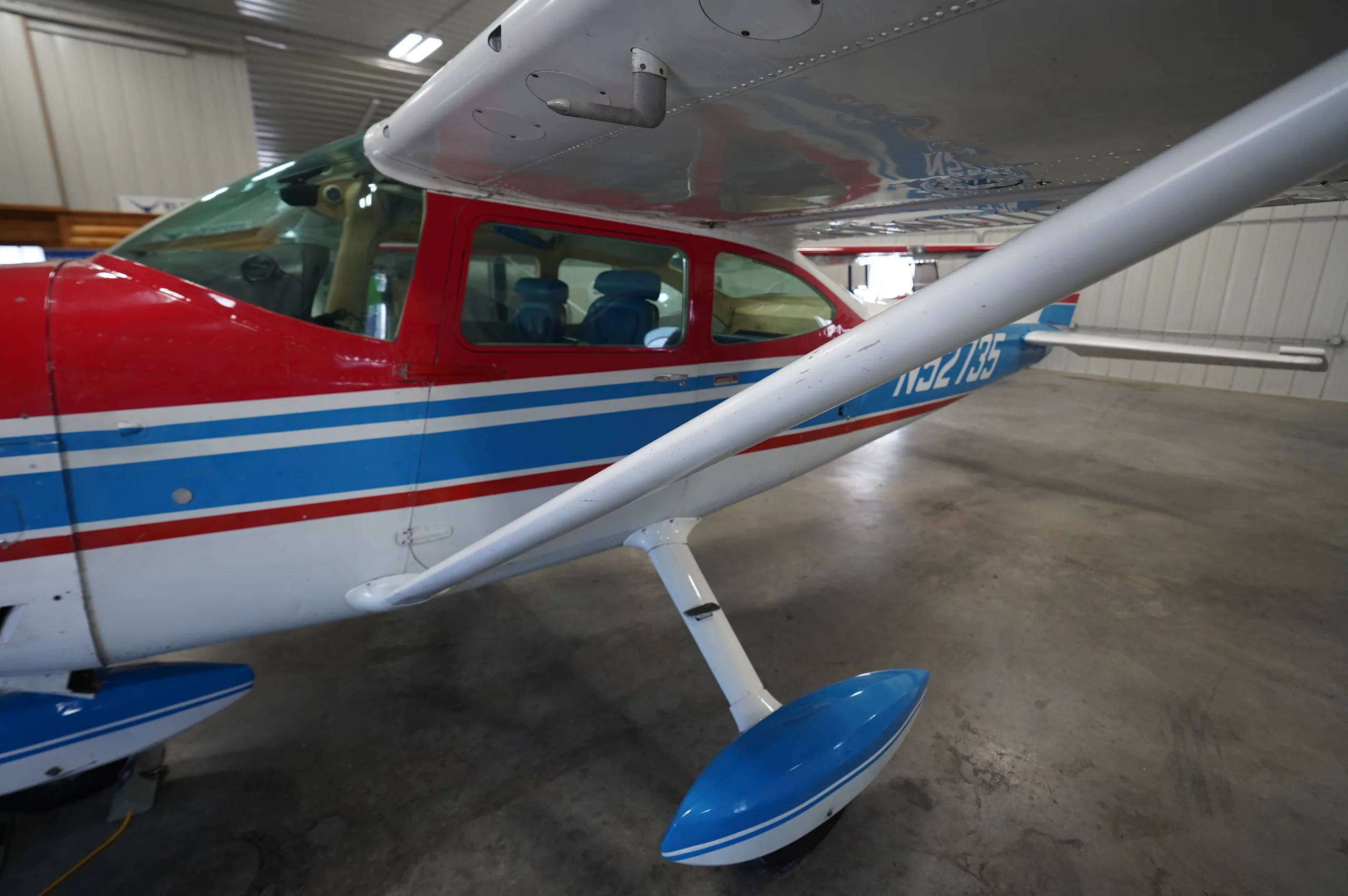 Exterior view of a 1974 Cessna 182P, N52735.