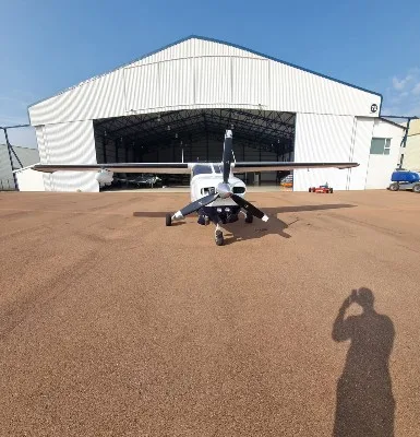 Exterior view of a 1981 Cessna P210N.