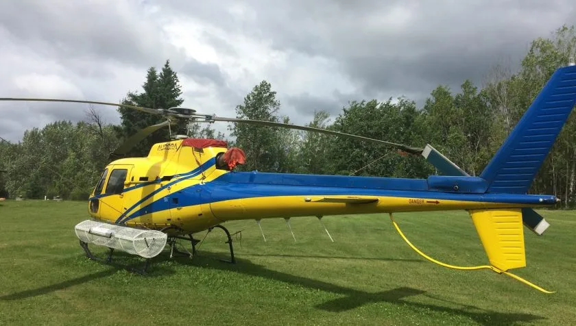 Exterior view of a 1995 Eurocopter AS350B2 2873, C-GVWB.