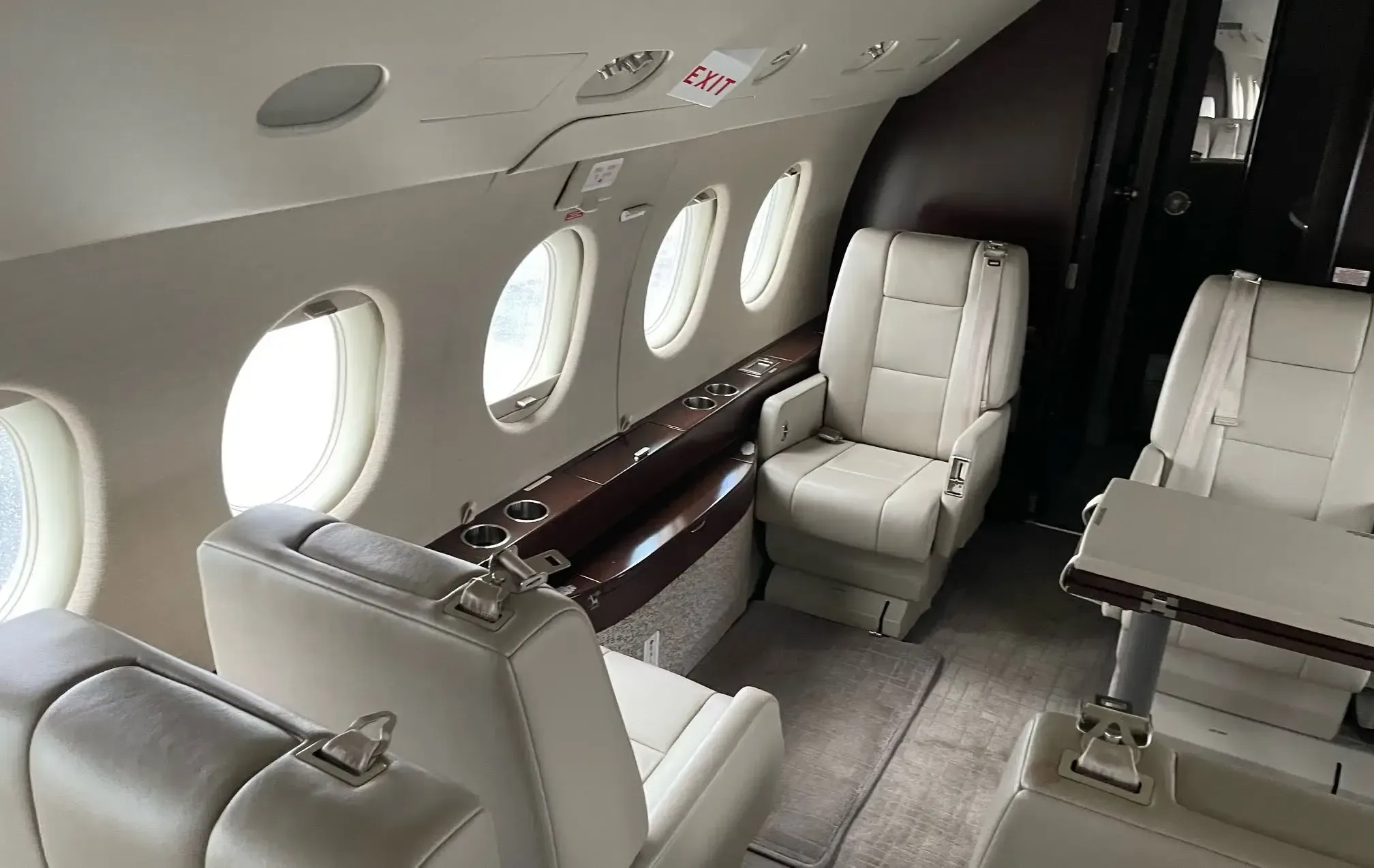 Cabin interior of a 2004 Dassault Falcon.