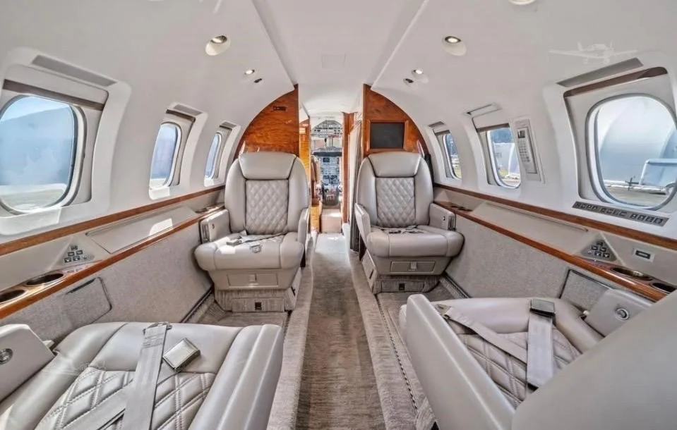 Cabin interior of a 1997 HAWKER 800XP.