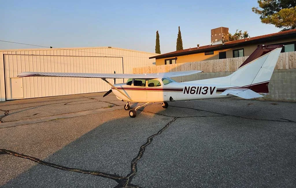 Exterior view of a 1980 Cessna 172 RG.