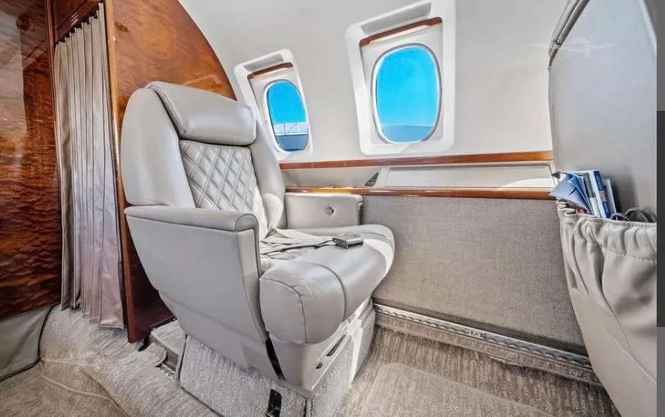 Cabin interior of a 1997 HAWKER 800XP.
