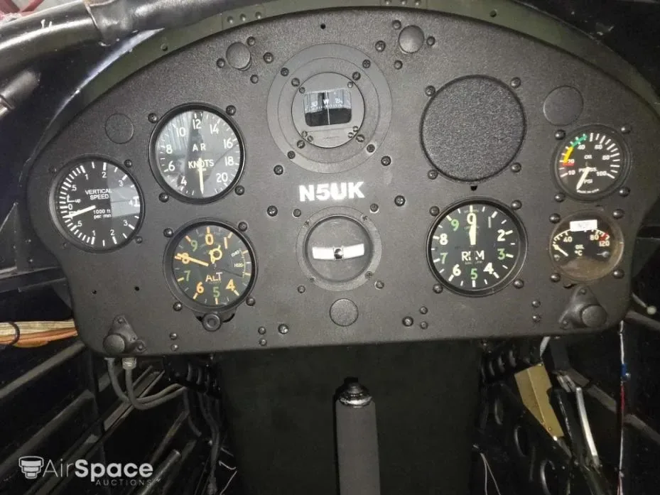 Cockpit and instrument panel of a 1952 Chipmunk DHC-1 SN.