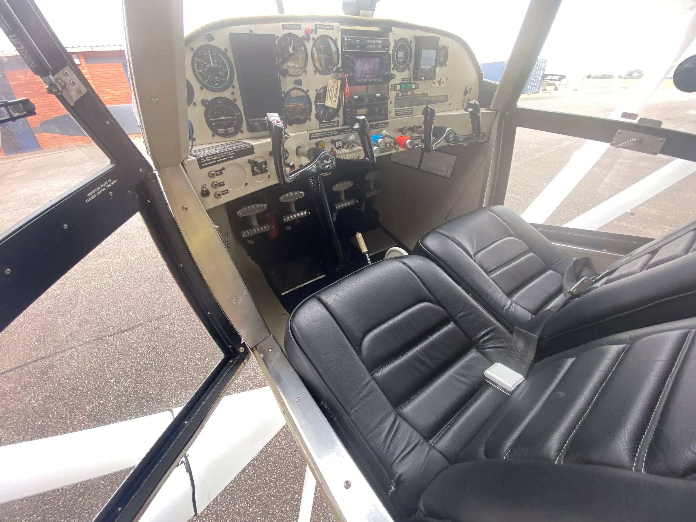 Cockpit and instrument panel of a 1999 Maule MX-7 180A Sportplane.