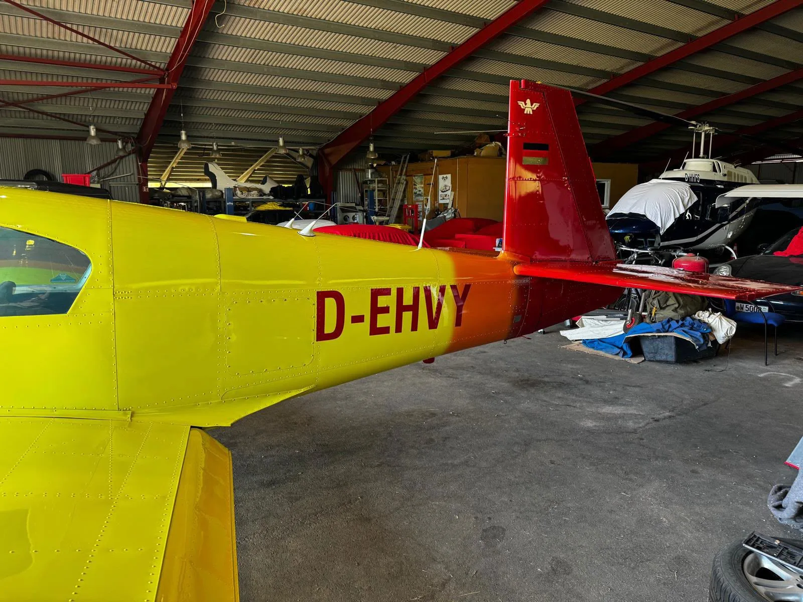 Exterior view of a 1963 Mooney M20D Master.