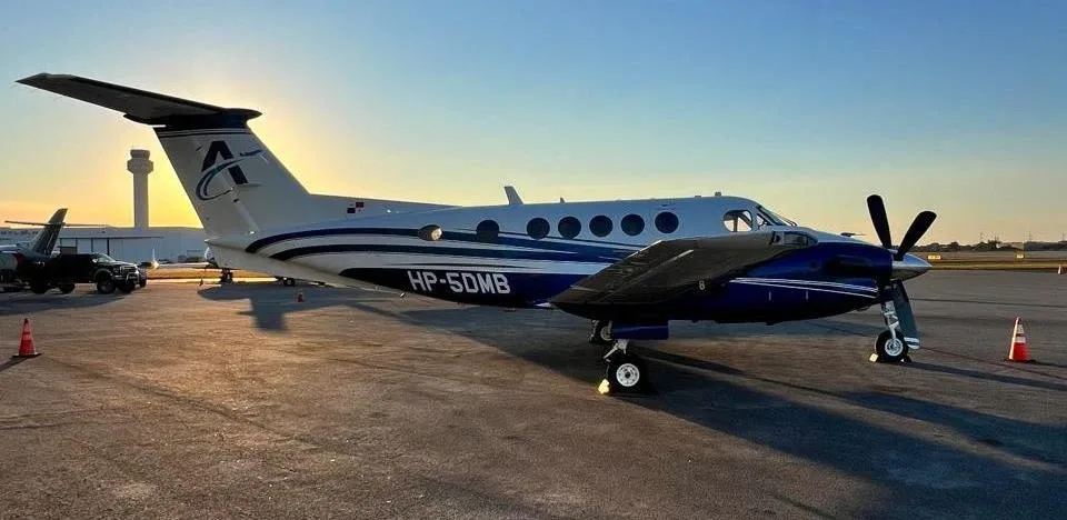 Exterior view of a 1981 Beechcraft King Air B200.