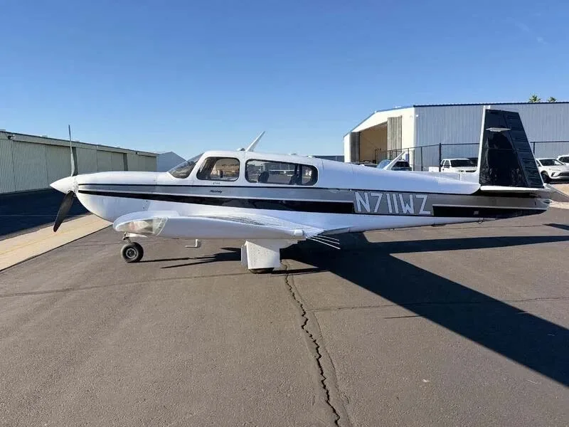 Exterior view of a 1966 Mooney M20C, 29-0485.