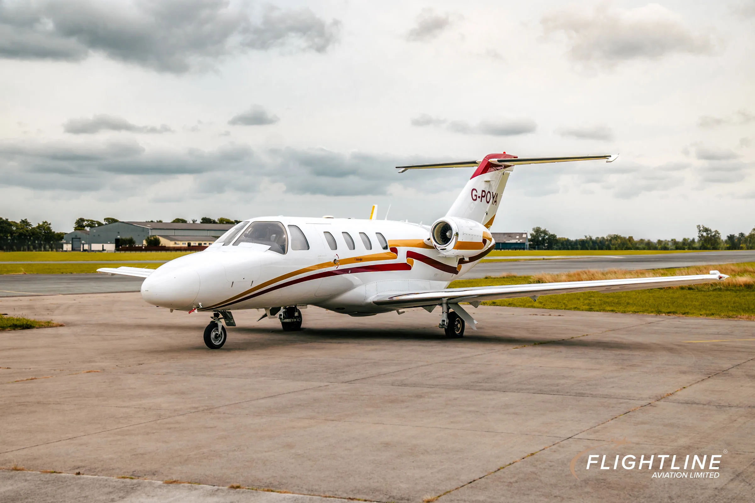 Exterior view of a 1997 Cessna 525 CitationJet.
