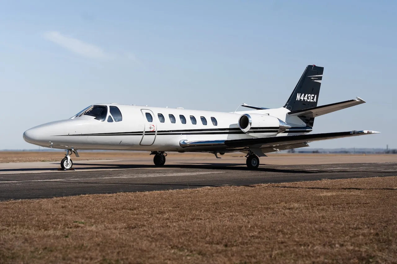 Exterior view of a 1998 Cessna Citation Jet, N525HC.