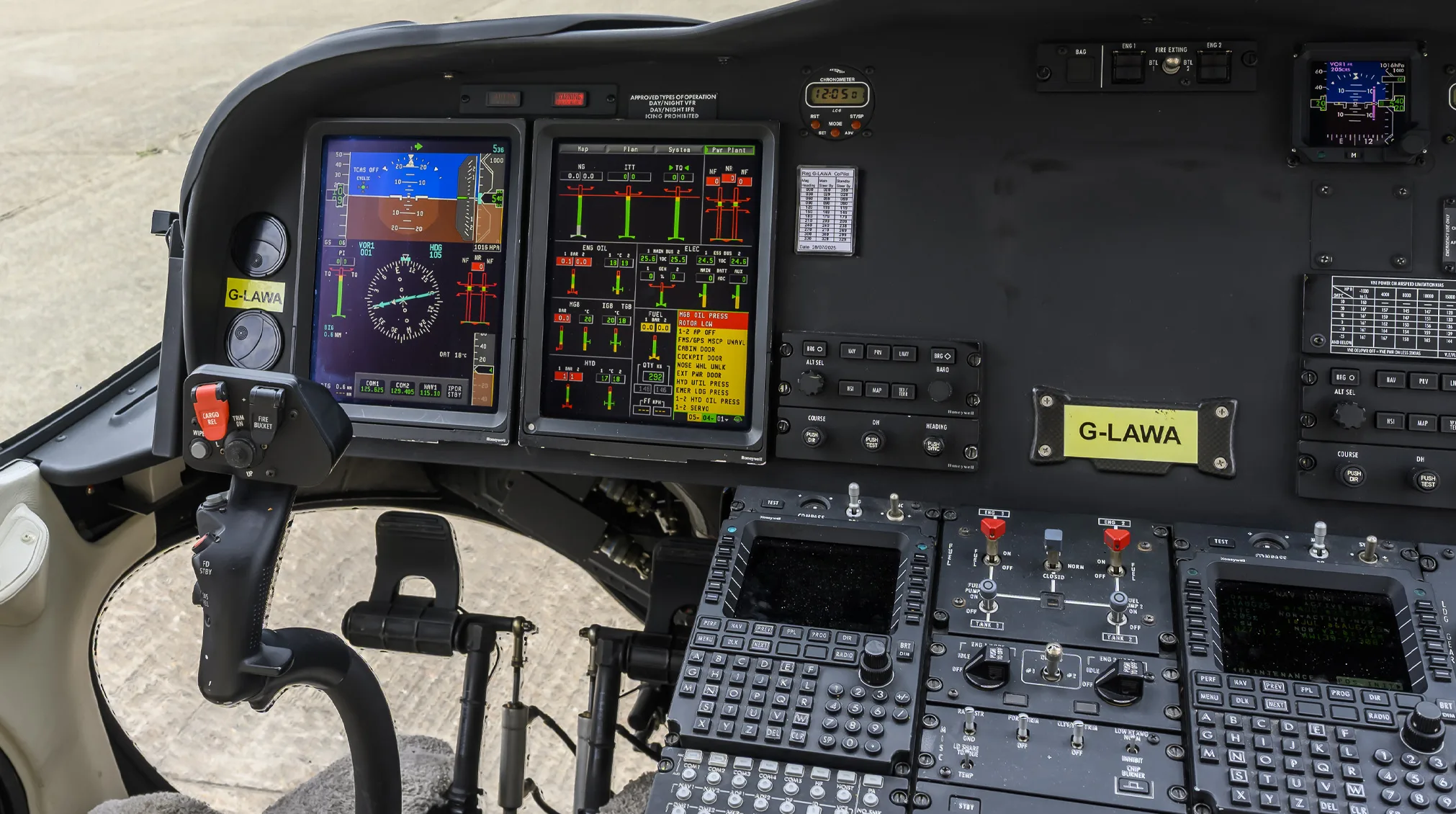 Cockpit and instrument panel of a 2013 Leonardo AW139.