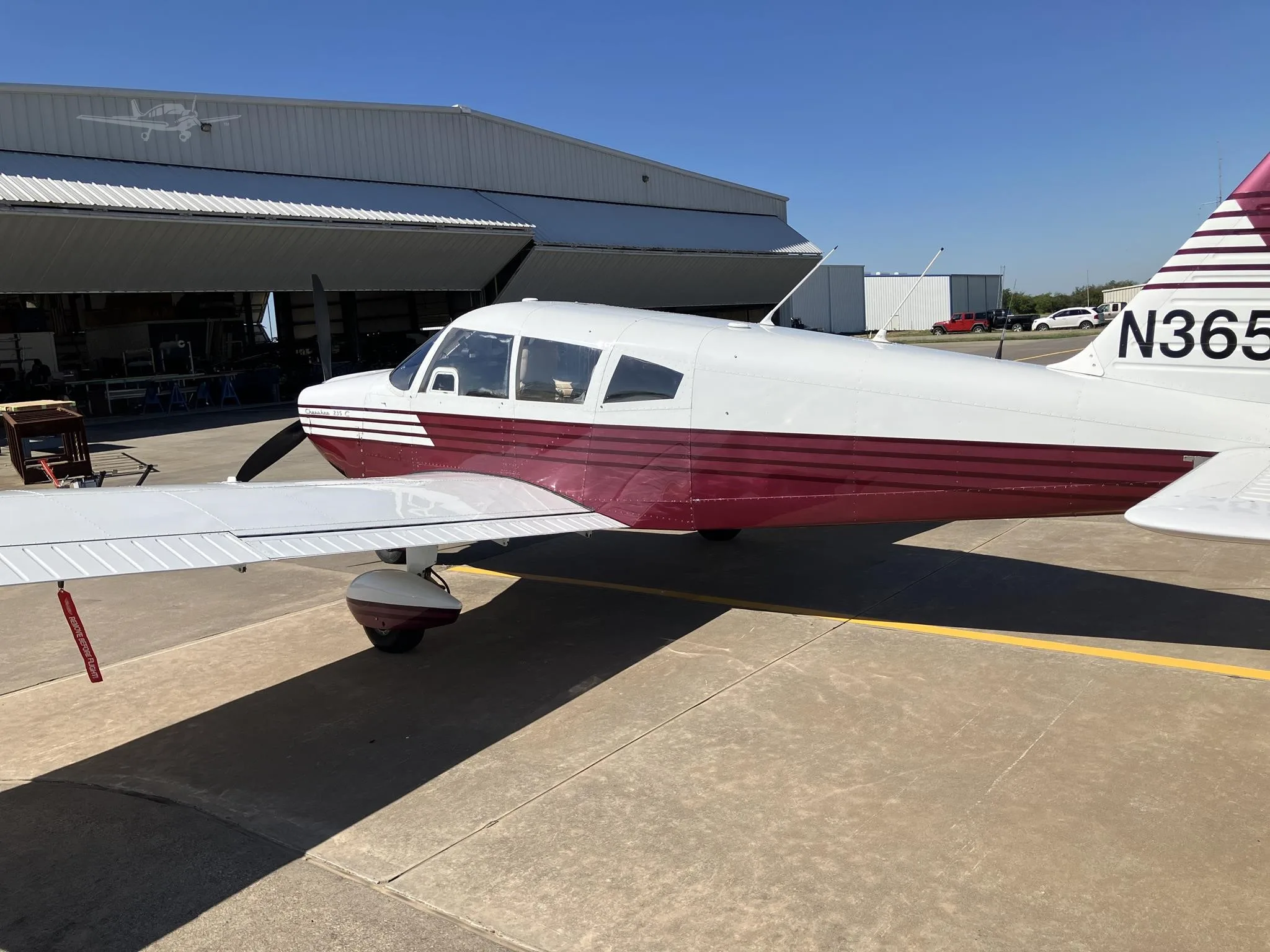 Exterior view of a 1968 PIPER CHEROKEE 235, N365NG.
