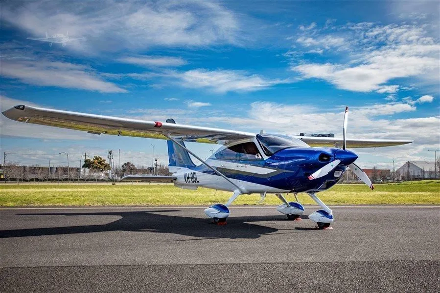 Exterior view of a 2024 TECNAM P2010 GRAN LUSSO, VH-8GL.