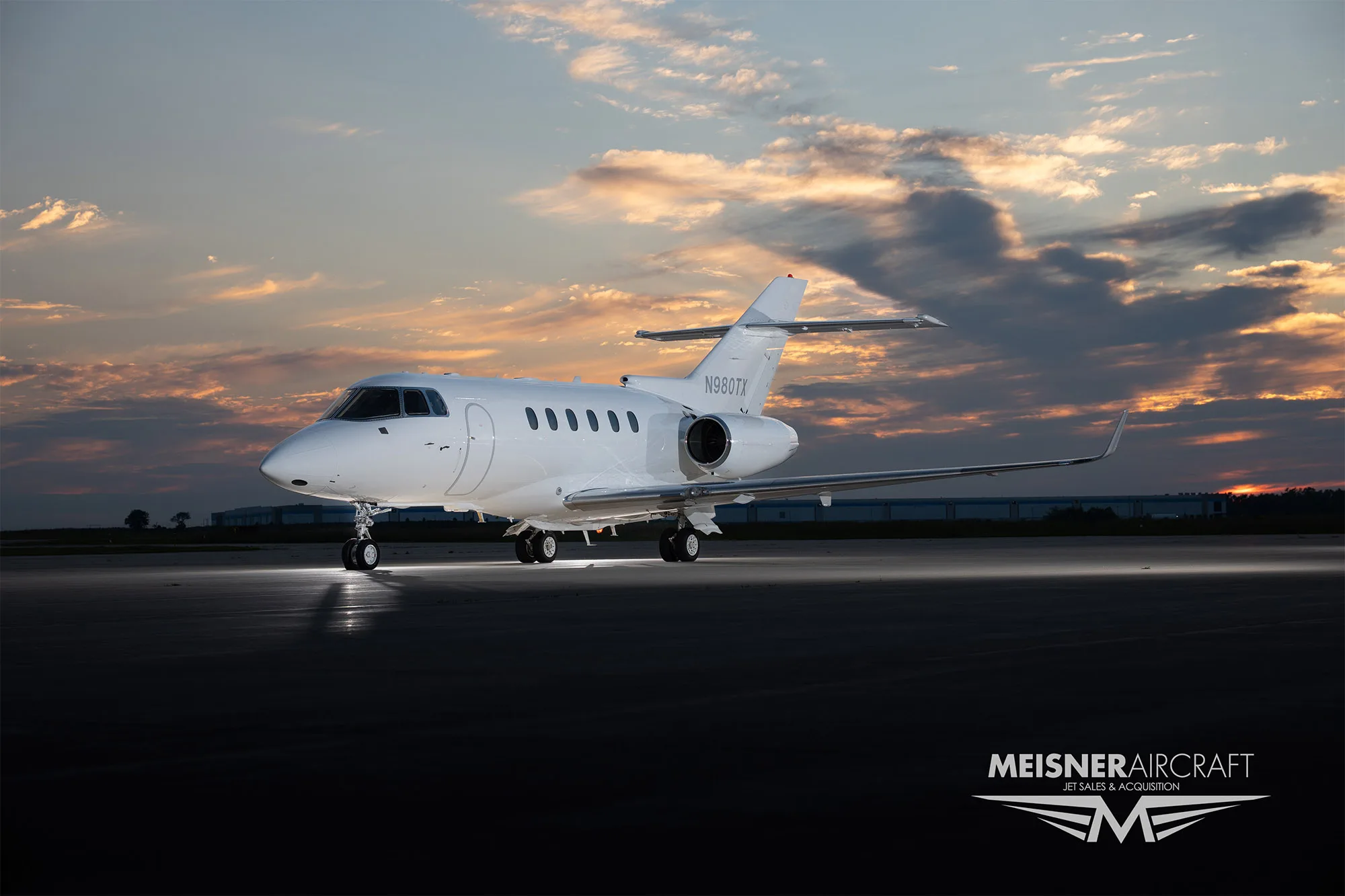 Exterior view of a 2008 Hawker 900xp sn ha 0014.