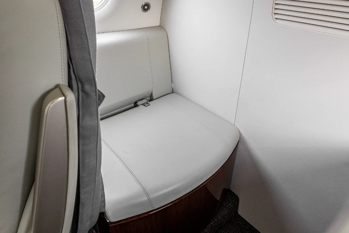 Cabin interior of a 2023 Embraer Phenom 100EV.
