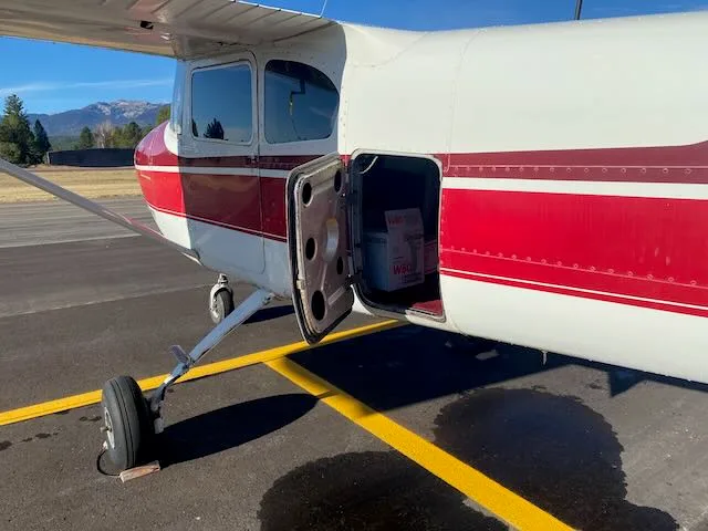 Exterior view of a 1956 Cessna 182A Skyline, N5432B.