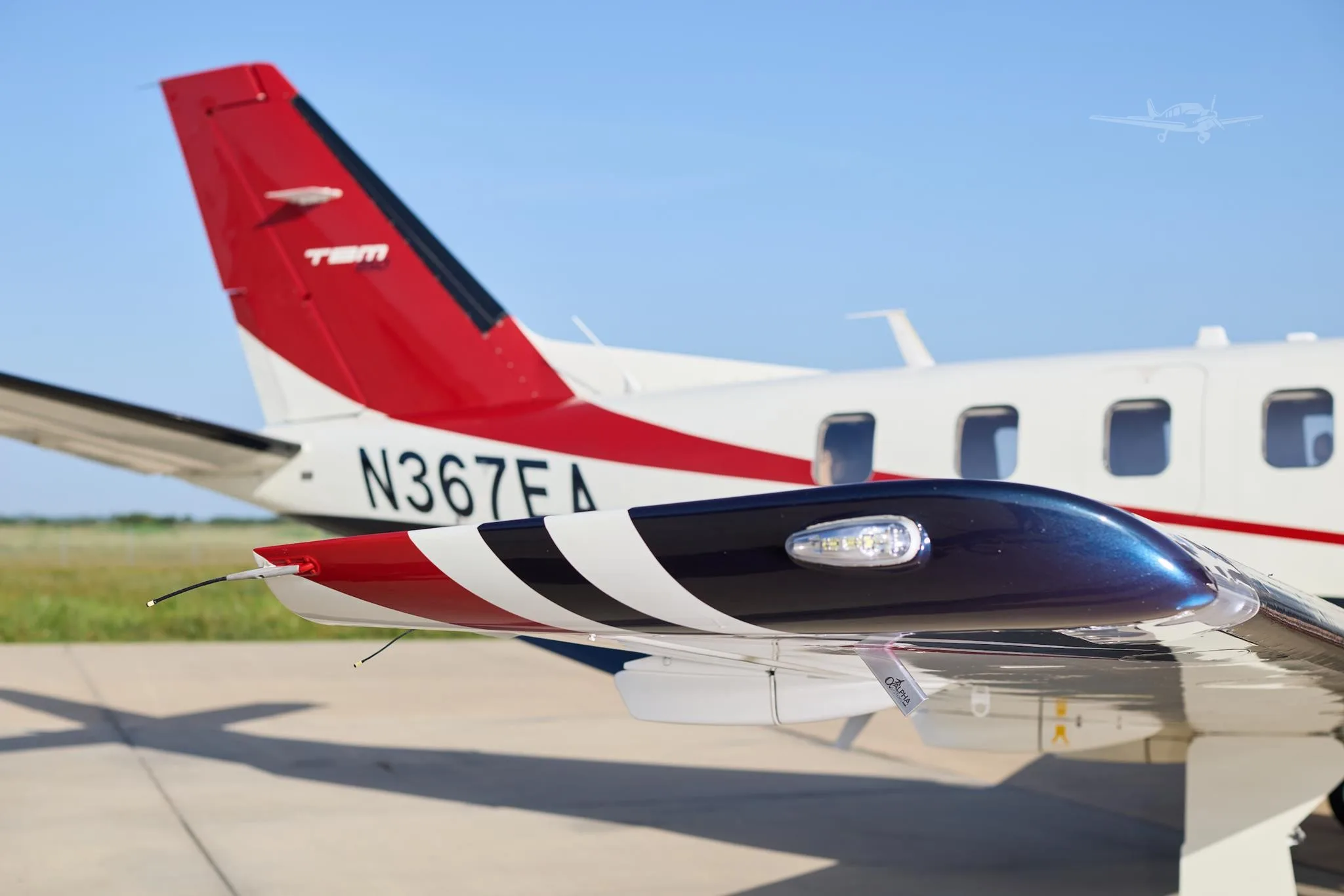 Exterior view of a 2007 DAHER TBM 850, N367EA.
