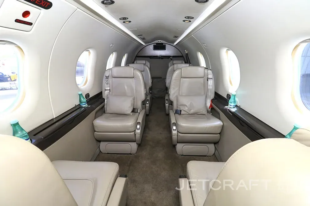 Cabin interior of a 2013 Pilatus PC-12 NG.