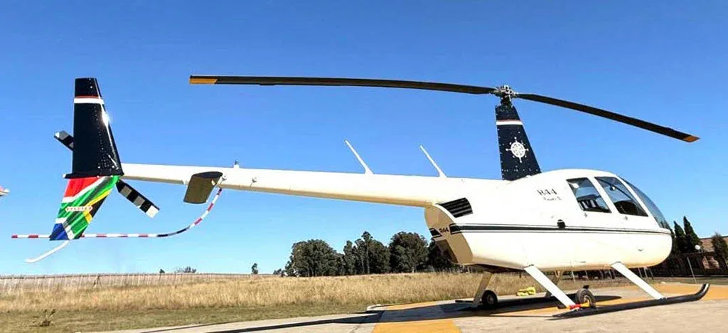 Exterior view of a 2018 Robinson R44.