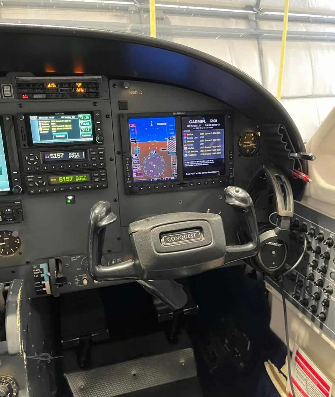 Cockpit and instrument panel of a 1978 CESSNA CONQUEST II.